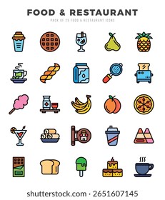 Food and Restaurant icons set for website and mobile site and apps.