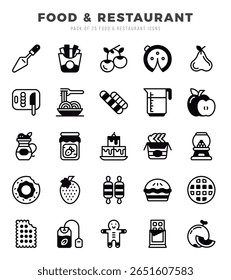 Food and Restaurant icons set for website and mobile site and apps.