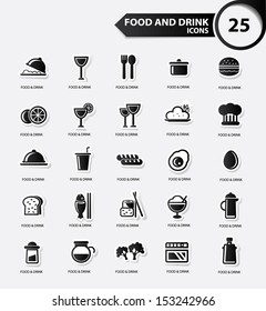 Food and Restaurant icons set,Black version,vector