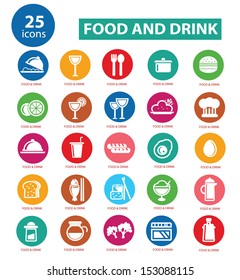 Food and Restaurant icons set,Colorful version,vector
