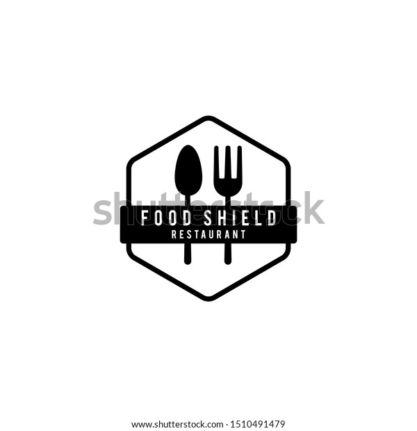 Food Restaurant Logo Design Inspiration Spoon Stock Vector