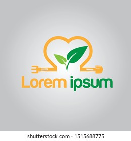 Food & Restaurant Logo design. Vector color hand like illustration background. 