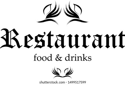 Food And Restaurant Logo - Isolated On White Background. Vector Illustration For Cook, Kitchen And Bar Logo. Restaurant And Food Logo For Bistro, Cook Element And Label