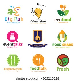 Food and restaurant logo set
