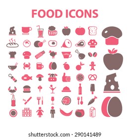 food, restaurant, meat, cheese, eggs, cafe isolated icons, signs, illustrations, vector for internet, website, mobile application on white background