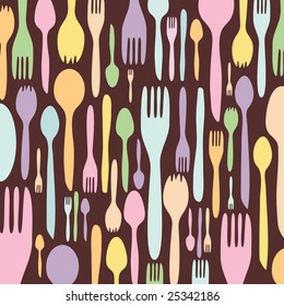 Food - restaurant - menu design with cutlery silhouette