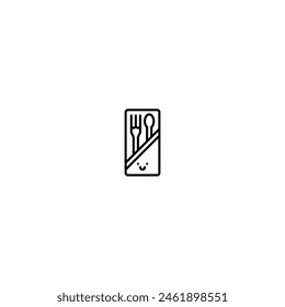 food and restaurant outline icon and illustration