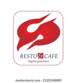 Essen für Restaurant und resto Logo Design-Vorlage