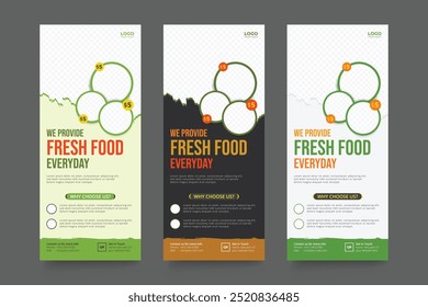 Comida e restaurante Rollup Banner Template, Fast Food Rollup Banner, Food Restaurant template design