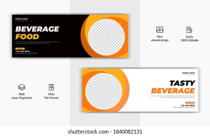 Food restaurant sale offer social media post poster cover page, header, timeline flyer web banner template design