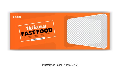 Food restaurant sale offer social media post poster cover page, header, timeline flyer web banner template design