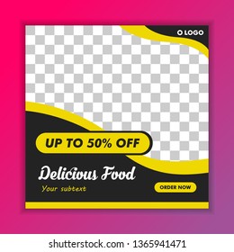 Food Restaurant Social Banner Template Vector
