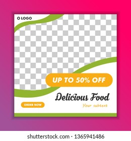 Food Restaurant Social Banner Template Vector
