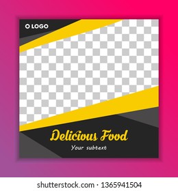 Food Restaurant Social Banner Template Vector