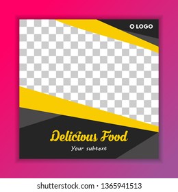 Food Restaurant Social Banner Template Vector