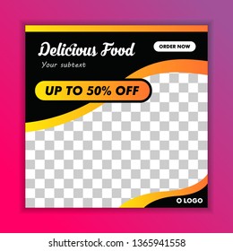Food Restaurant Social Banner Template Vector