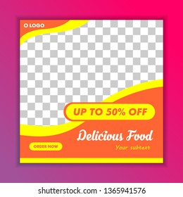 Food Restaurant Social Banner Template Vector