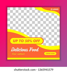 Food Restaurant Social Banner Template Vector