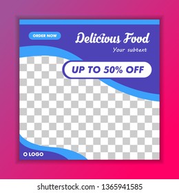 Food Restaurant Social Banner Template Vector