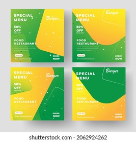 Food Restaurant social media banner vector template
