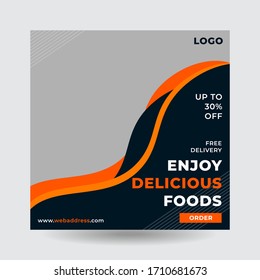 Food restaurant social media post or banner template