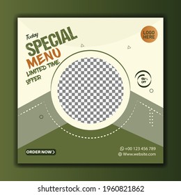 Food and restaurant social media post template banner