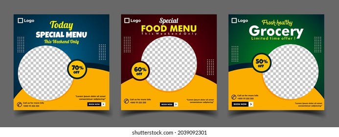Food and restaurant social media post template
