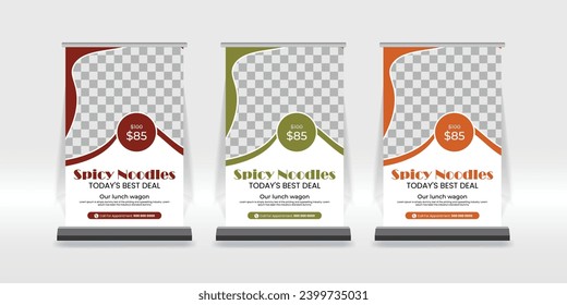 Food and Restaurant tabletop banners design template