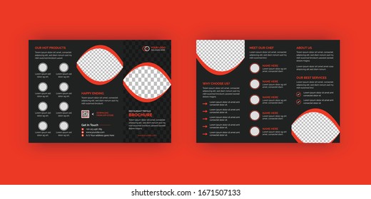 Food Restaurant Template Trifold Brochure