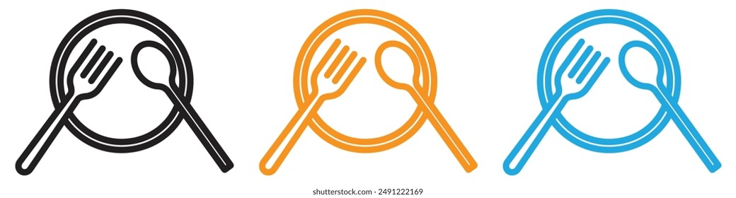 Food and restaurant vector logo set collection for web app ui