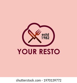 food restaurant vector logo suitable for food business, cafe, selling noodles, ramen, spaghetti, fast food, women's business, home business