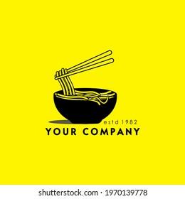 food restaurant vector logo suitable for food business, cafe, selling noodles, ramen, spaghetti, fast food, women's business, home business