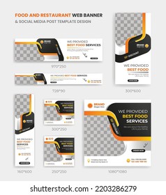 Food And Restaurant Web Banner And Social Media Post Template Design Standard Size