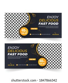 Food and restaurant web banner template, web banner template, Food cover for social media