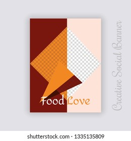 Food & Restaurant  web social media banner design. Anyone can use This Design Easily.Promotional square web banner for social media. Elegant sale and discount promo - Vector.