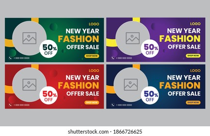 Food restaurants sale abstract banner cover design template Set, web banner. Modern Geometric Set of Editable minimal cover banner template