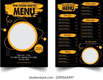 El diseño de la plantilla de menú Alimentos para menú