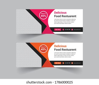 Food Restuarent Facebook Cover Page Design Template