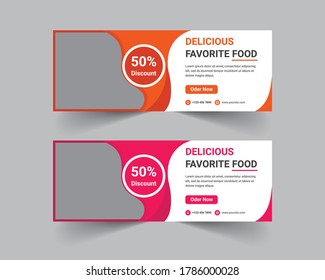 Food Restuarent Facebook Cover Page Design Template