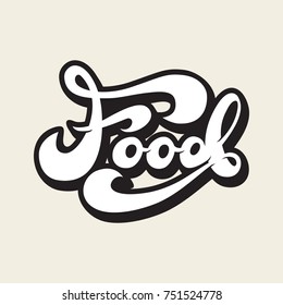 Food retro logo design with Lettering. Vector Illustration.