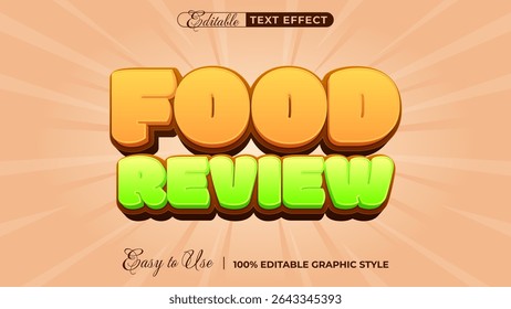 food review - Efeito de texto editável, estilo de fonte