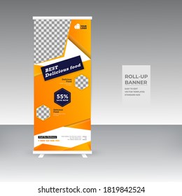 Food roll up banner design for restaurant 