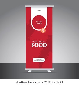Food Roll up banner design vector template