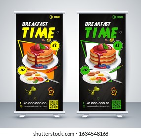 Food Roll Up Banner Stand Template Design