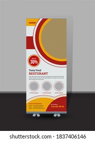 Food Roll up banner stand template Design for Restaurant. Food & Restaurant Roll Up Design Set, Standee Design, display,flag-banner, stand design