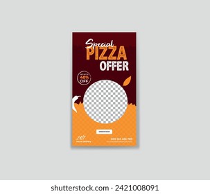 Food roll-up banner design. Special  Pizza roll up or banner design templates. Food menu restaurant business rollup.