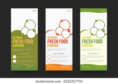 Banner de rollup de alimentos, Modelo de rollup de alimentos rápidos