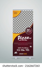 Food Roll-Up Banner Template Design