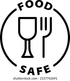 food safe black outline badge icon label isolated vector on transparent background	