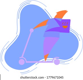 Food safe delivery courier. Vector illustration